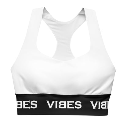 VIBES Langer Sport-BH (Weiß/Schwarz)