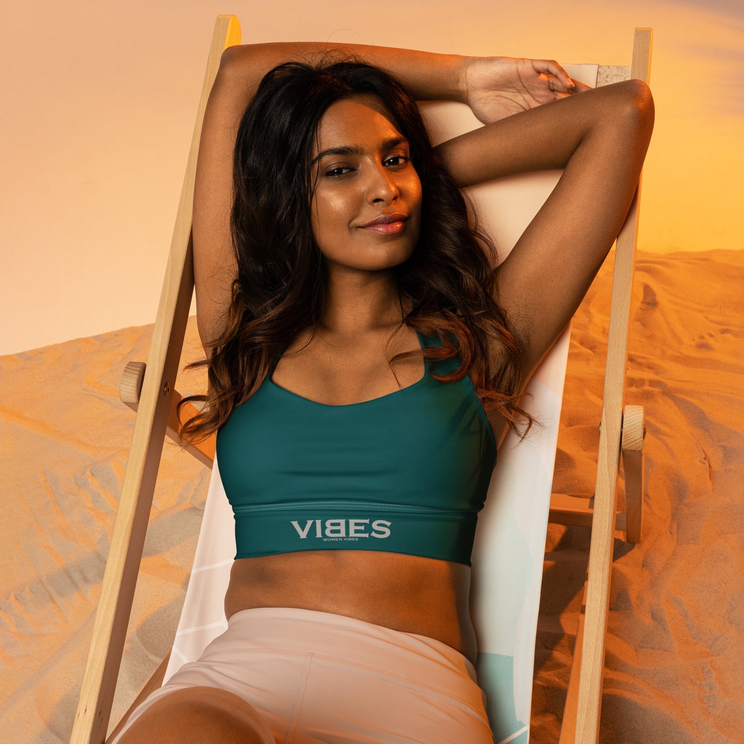 VIBES Longline Sports Bra (Teal)