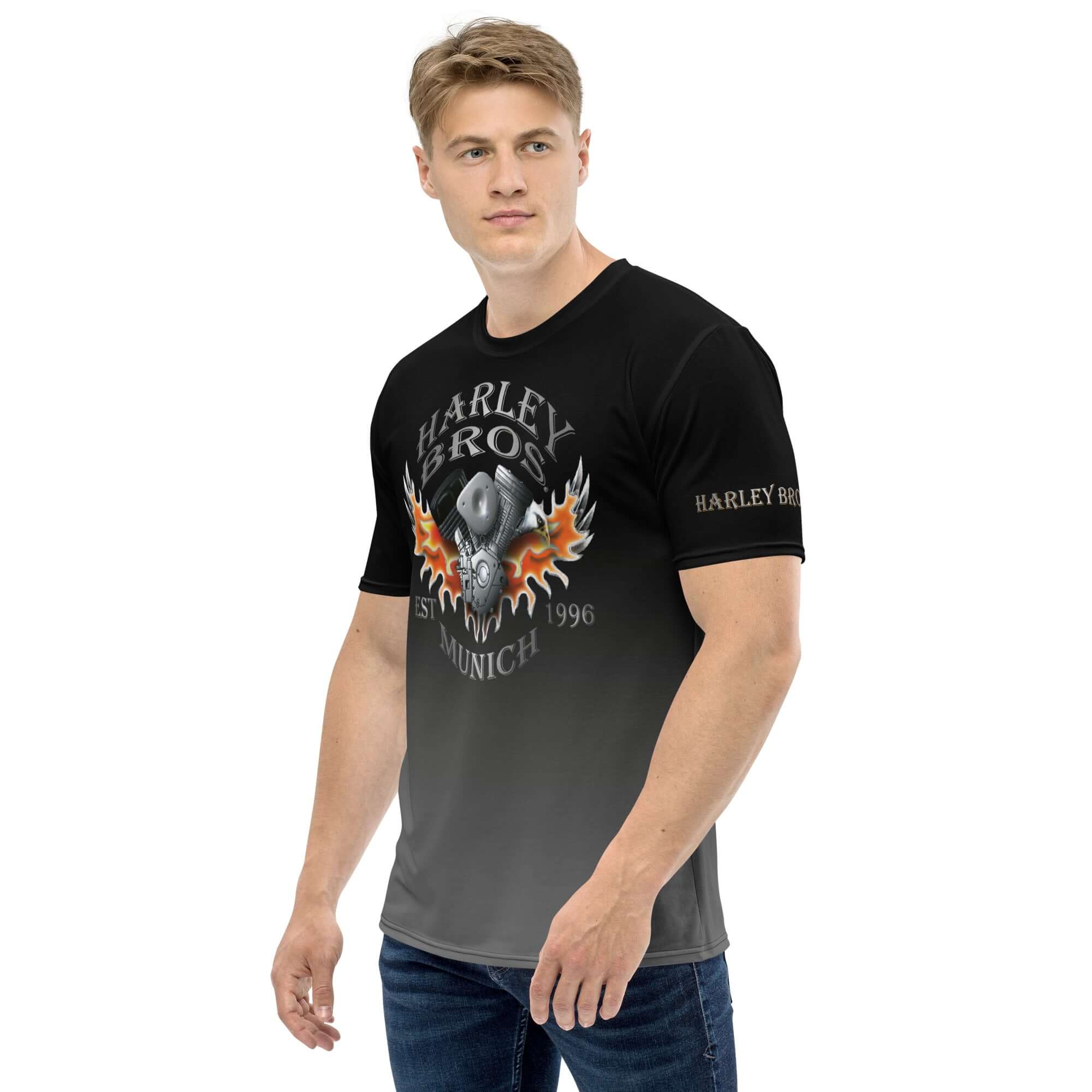 TIME OF VIBES TOV Herren Premium T-Shirt HARLEY BROS 23 (Schwarz/Grau) - €49,00