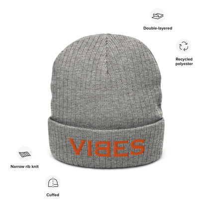 VIBES Strickmütze (Grau/Orange)