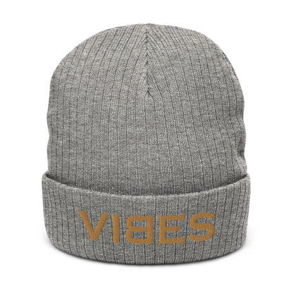 VIBES Strickmütze (Grau/Gold)