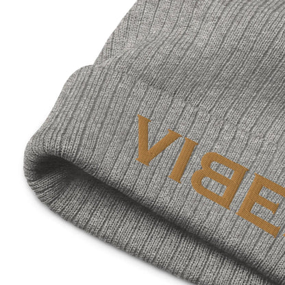 VIBES Strickmütze (Grau/Gold)