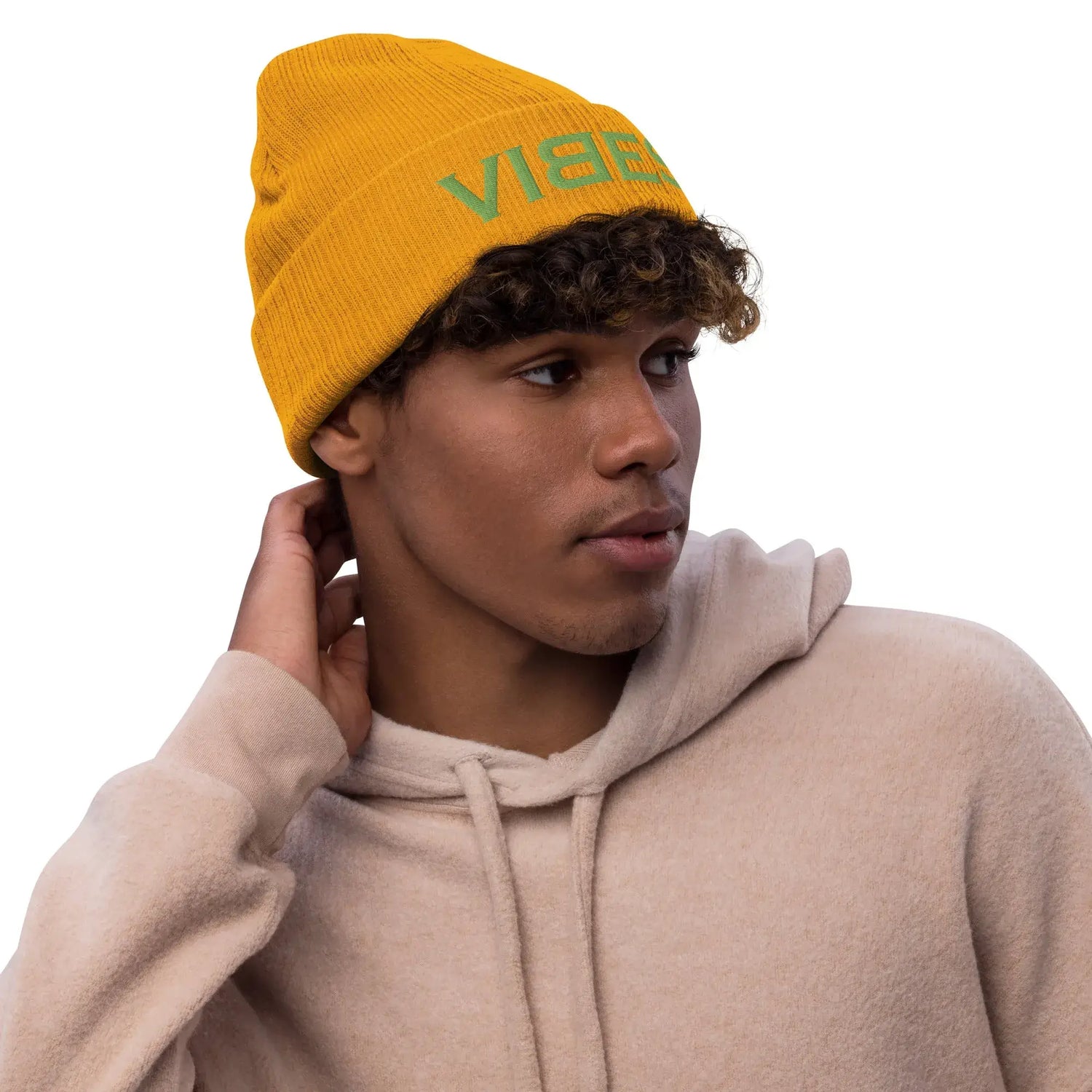 VIBES knitted hat (orange/green)