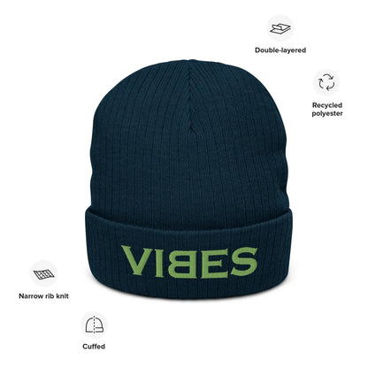 VIBES Knitted Hat (Dark Blue/Green)