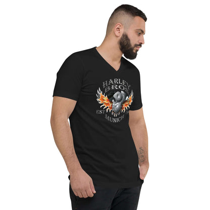 TIME OF VIBES Cotton V-Neck T-Shirt HARLEY BROS 23 (Black) - €35,00